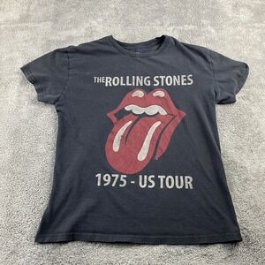 The Rolling Stones North American 70s 1975 Us Tour T Shirt Mens Medium Black